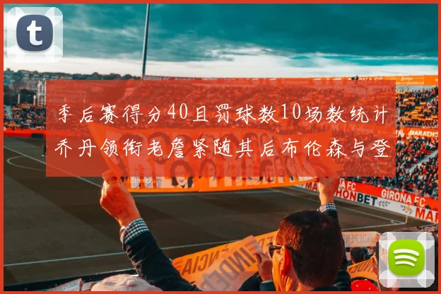 季后赛得分40且罚球数10场数统计乔丹领衔老詹紧随其后布伦森与登库并肩奋战